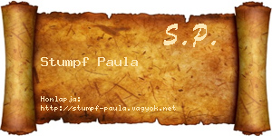 Stumpf Paula névjegykártya